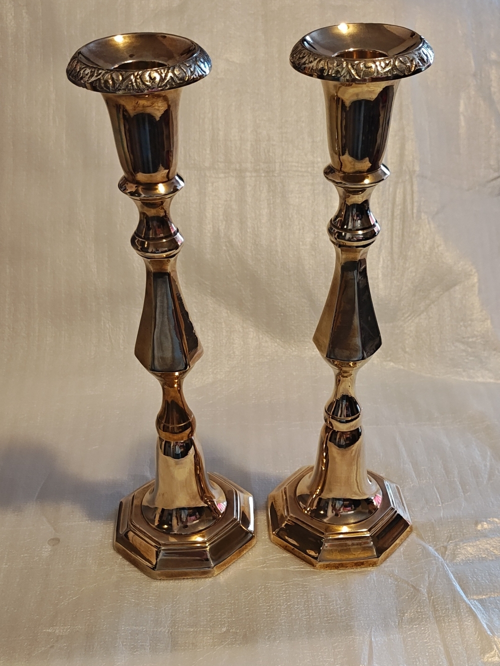 Brass Candlestick Holders - Pair